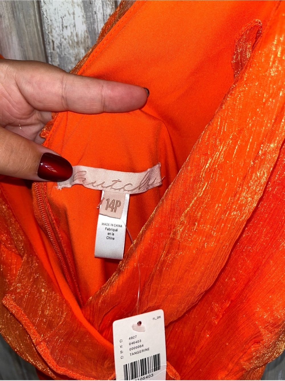 Hutch Tangerine Ruffle Wide Leg Jumpsuit Size 14P Petite NWT - Picture 10 of 11